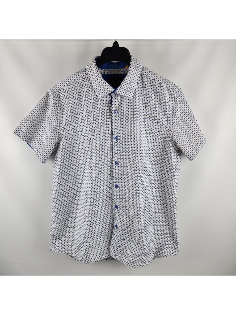 AZARO Uomo Shirt Mens XL Multi Geometric S/S Polo Made in Italy